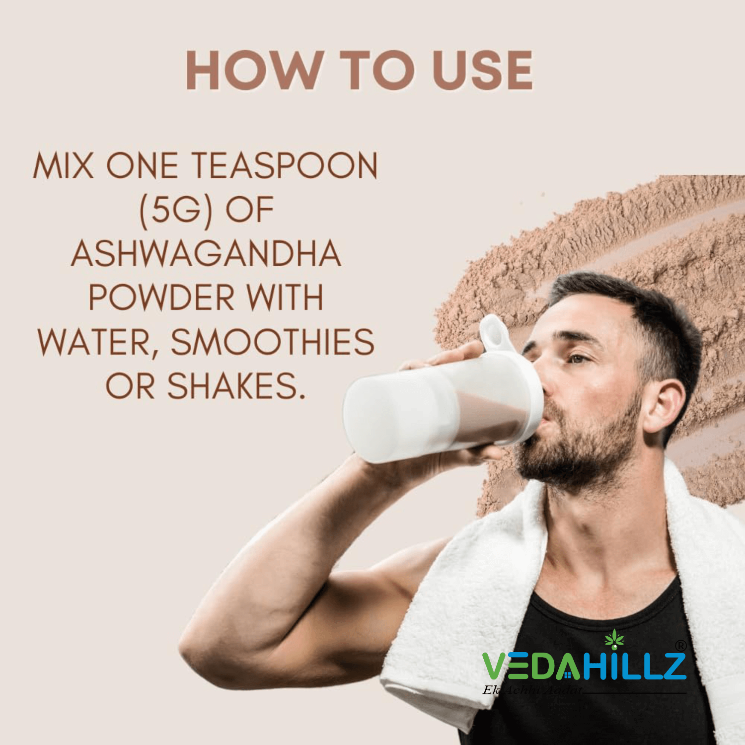 Vedahillz Ashwagandha Powder Made from Carefully Selected Ashwagandha Roots